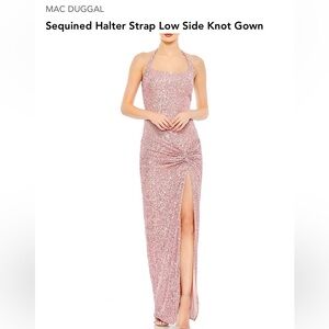 Mac Duggal Sequined Halter Gown
